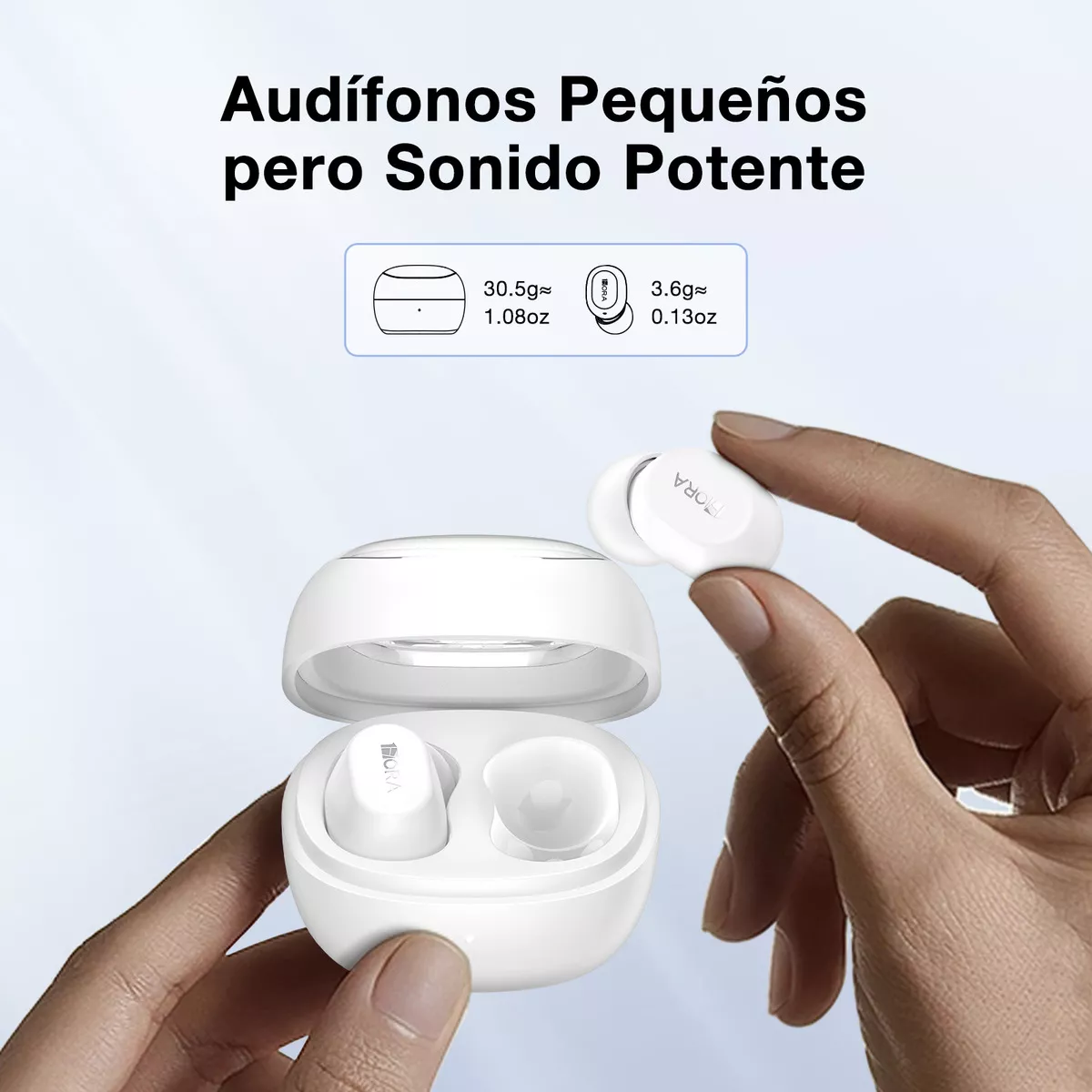 Foto 4 pulgar | Audífonos Inalámbricos In Ear 1 Hora Bluetooth 5.3 Blancos