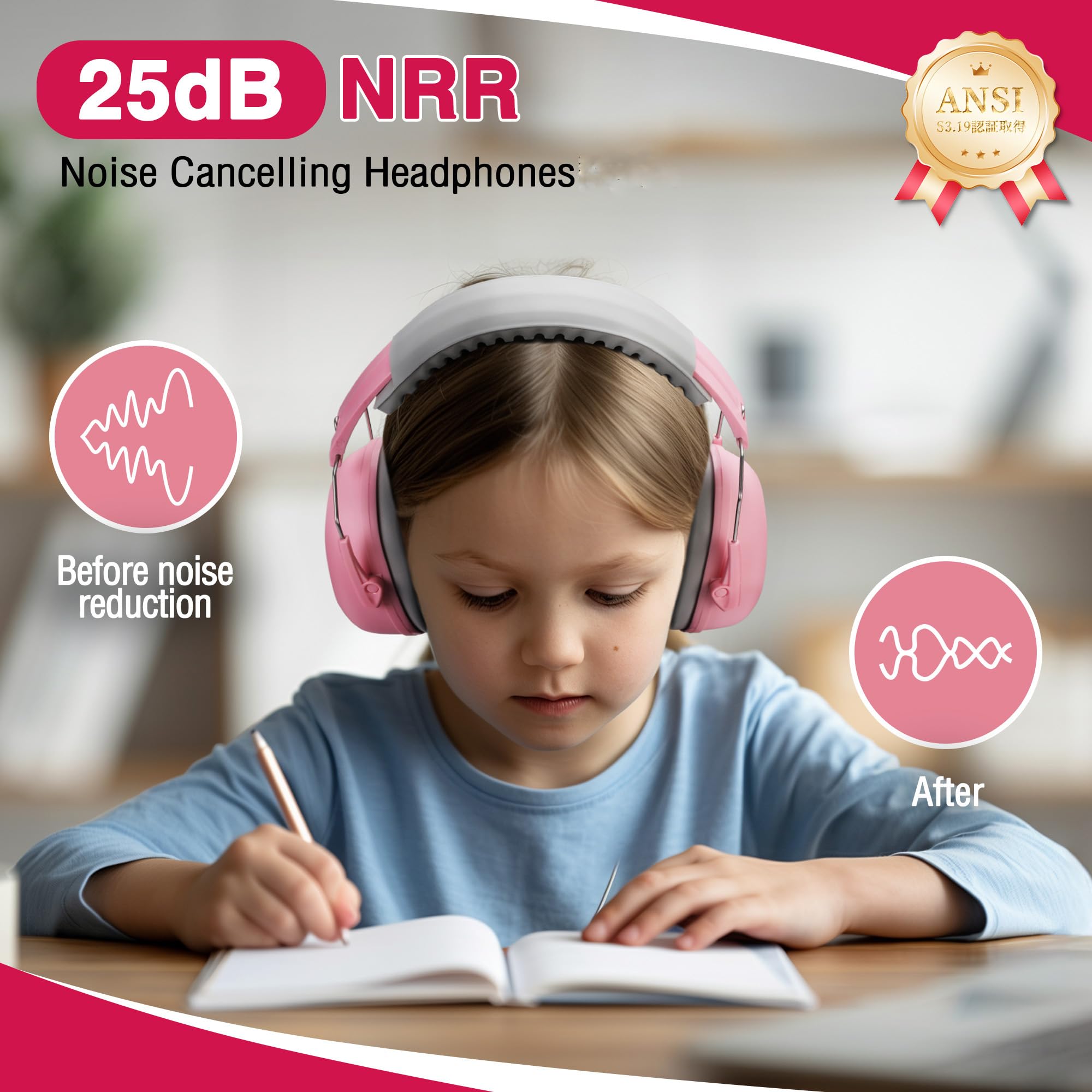 Foto 3 pulgar | Auriculares Con Cancelación De Ruido Workpro Para Niños, Nrr 25 Db - Venta Internacional.