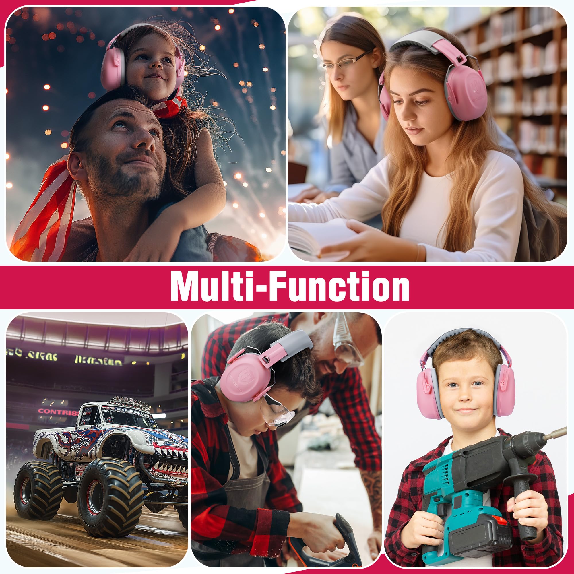 Foto 7 pulgar | Auriculares Con Cancelación De Ruido Workpro Para Niños, Nrr 25 Db - Venta Internacional.