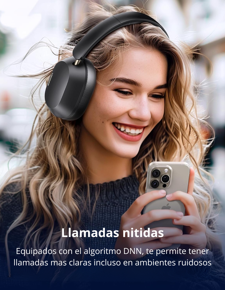 Foto 5 pulgar | Audífonos De Diadema Inalámbricos Hitune Max5c Ugreen Negros