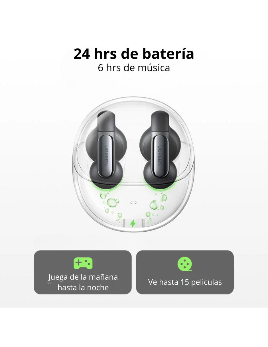 Foto 4 pulgar | Audífonos Inalámbricos Hitune S5 Ugreen Bluetooth 5.3 Earbuds Negros