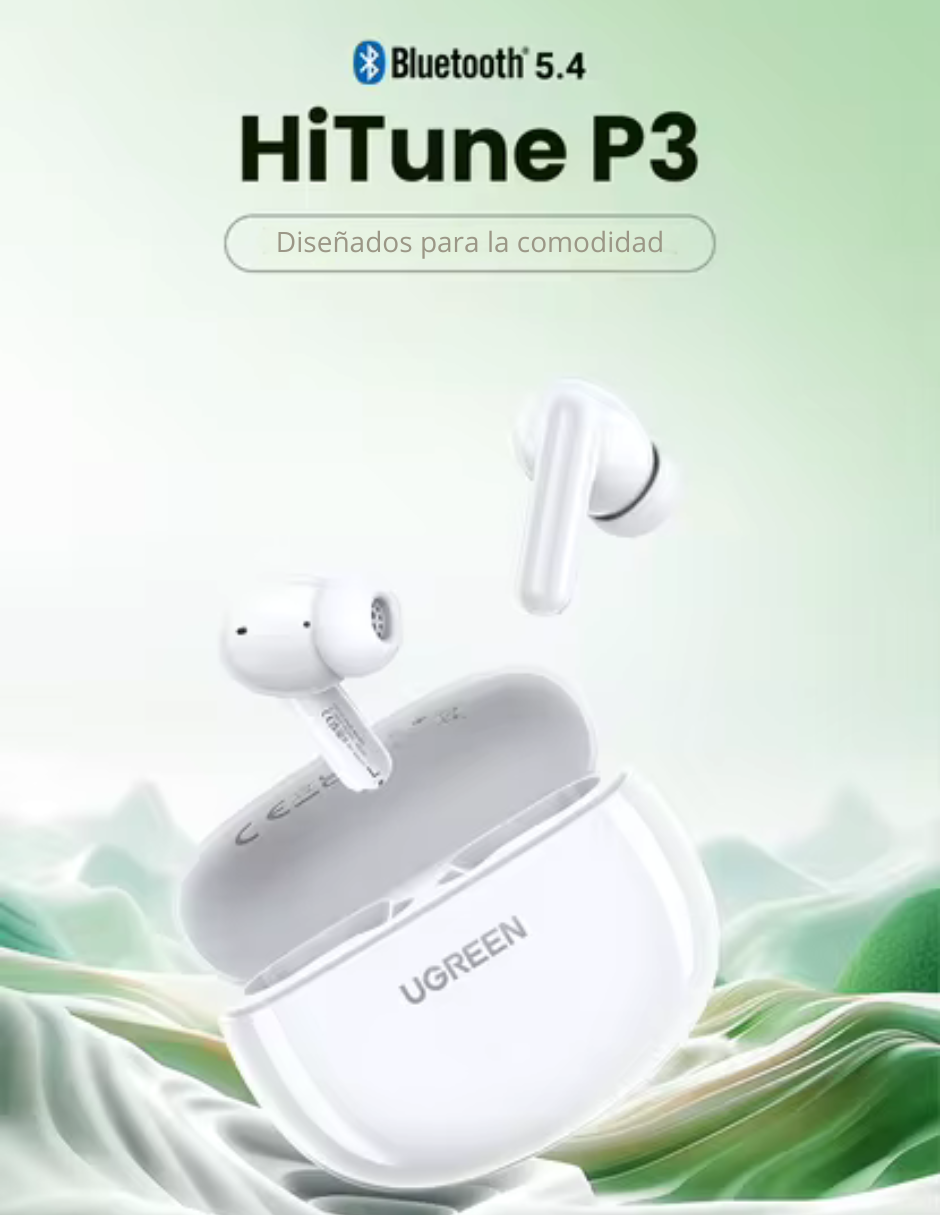 Foto 4 pulgar | Audífonos Inalámbricos Hitune P3 Ugreen Bluetooth 5.3 Earbuds Blanco