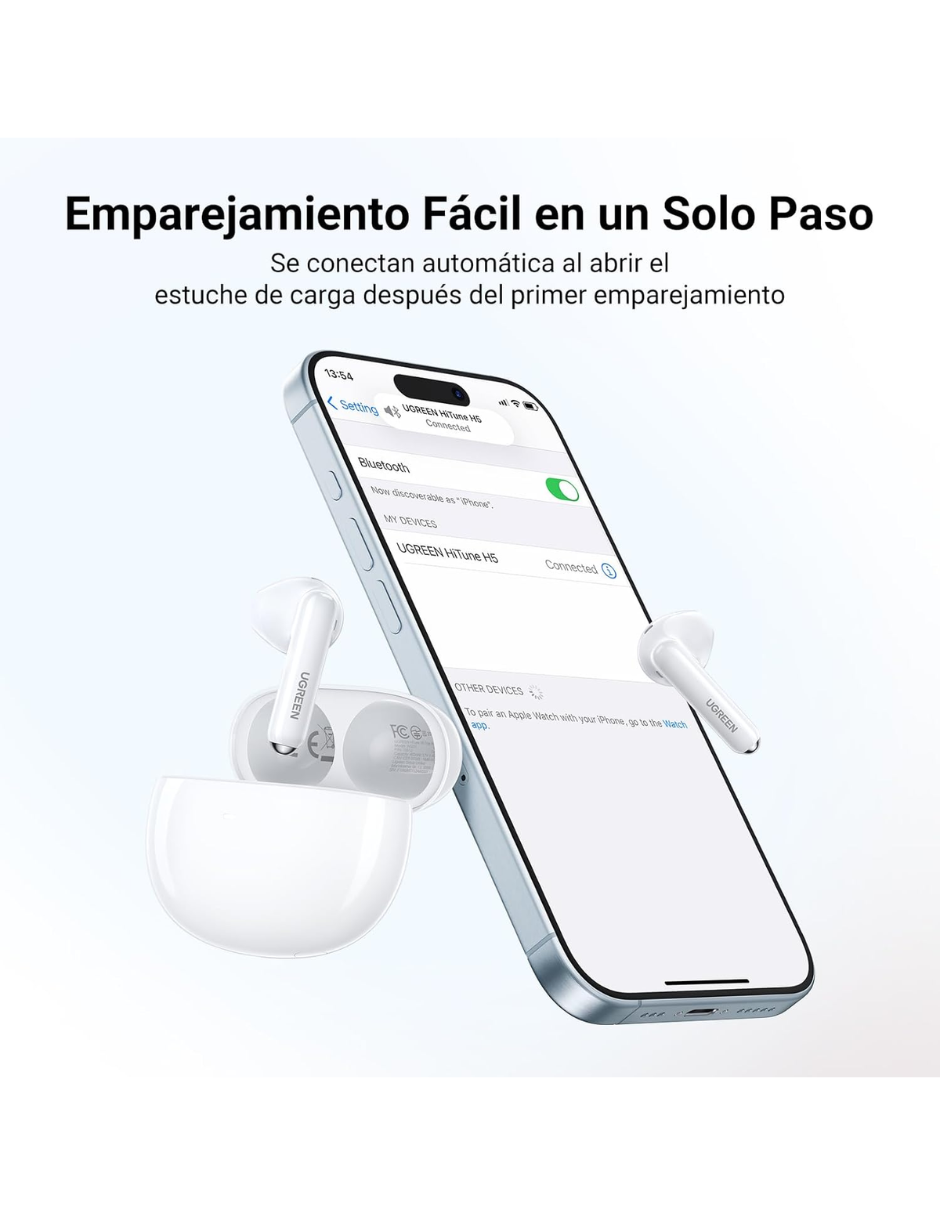Foto 6 | Audífonos Inalámbricos Bluetooth 5.3 Ugreen In Ear Con Cancelación De Ruido Blancos