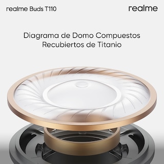 Foto 4 | Audifonos Realme T110 Bt 5.3 Enc Driver 10mm Batería 28h Control Táctil Ipx5 Negro