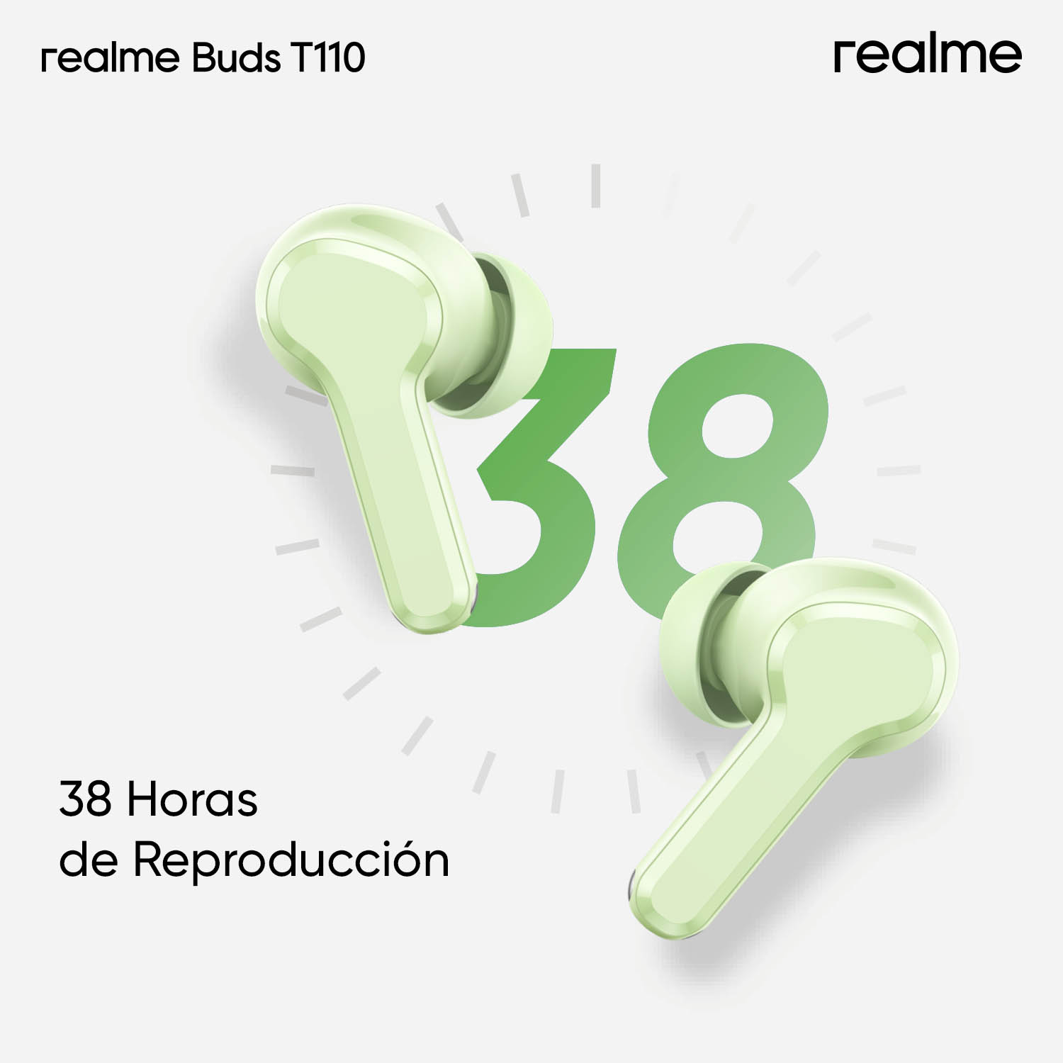 Foto 5 | Audifonos Realme T110 Bt 5.3 Enc Driver 10mm Batería 28h Control Táctil Ipx5 Azul