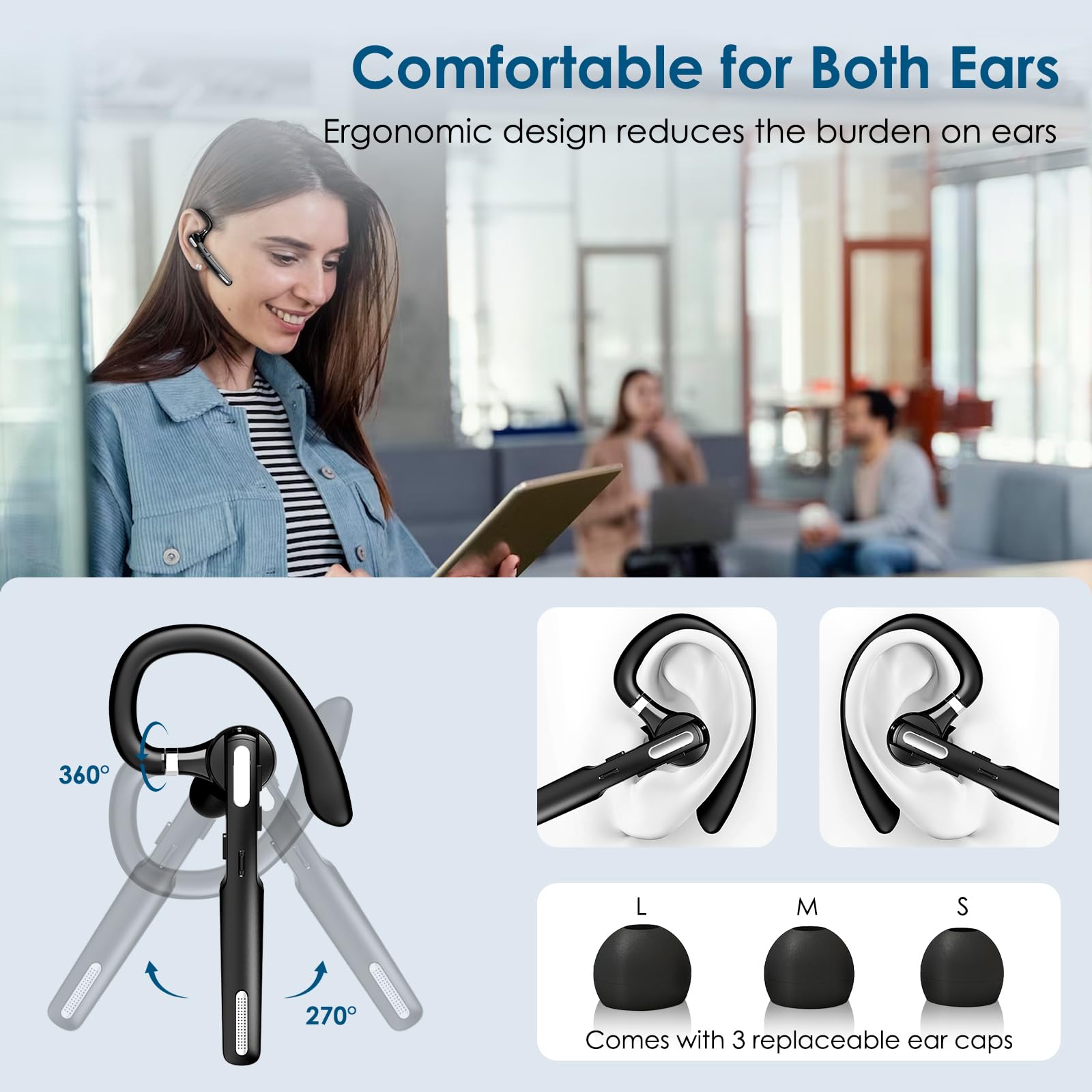 Foto 3 pulgar | Auriculares Inalámbricos Bluetooth Icomtofit con Micrófono Negro - Venta Internacional