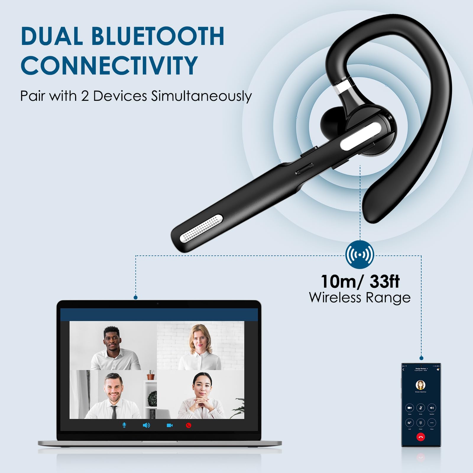 Foto 4 pulgar | Auriculares Inalámbricos Bluetooth Icomtofit con Micrófono Negro - Venta Internacional