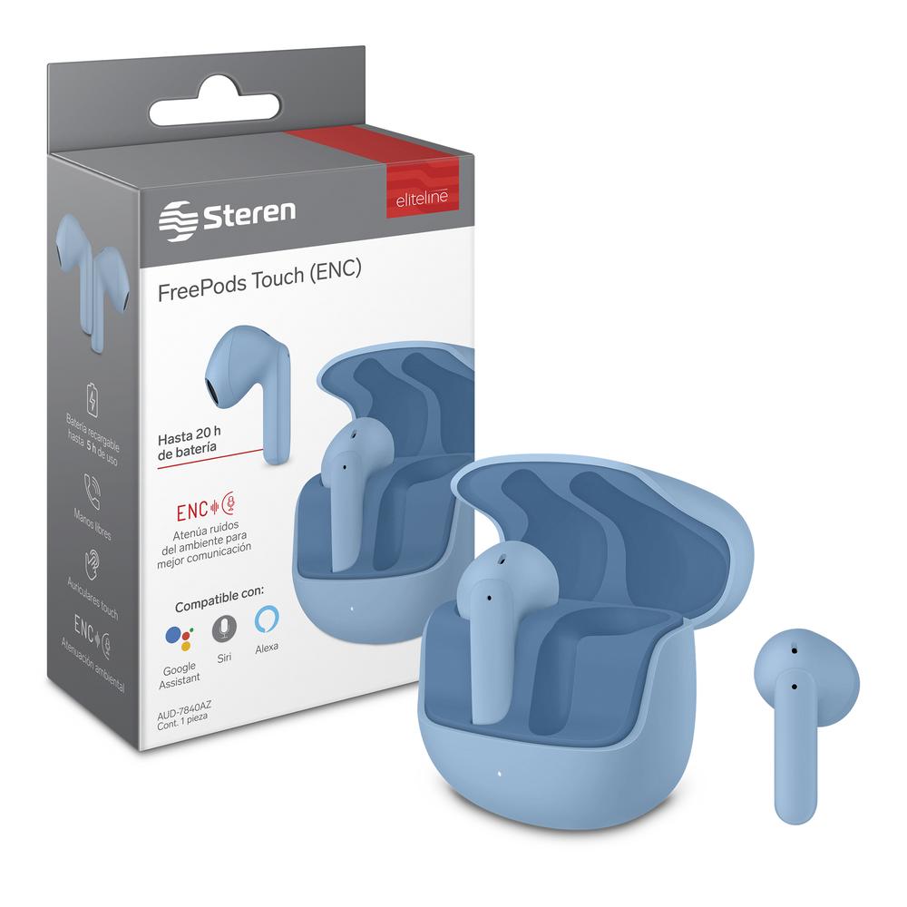 Foto 8 pulgar | Audífonos Steren Bluetooth Touch True Wireless Azul