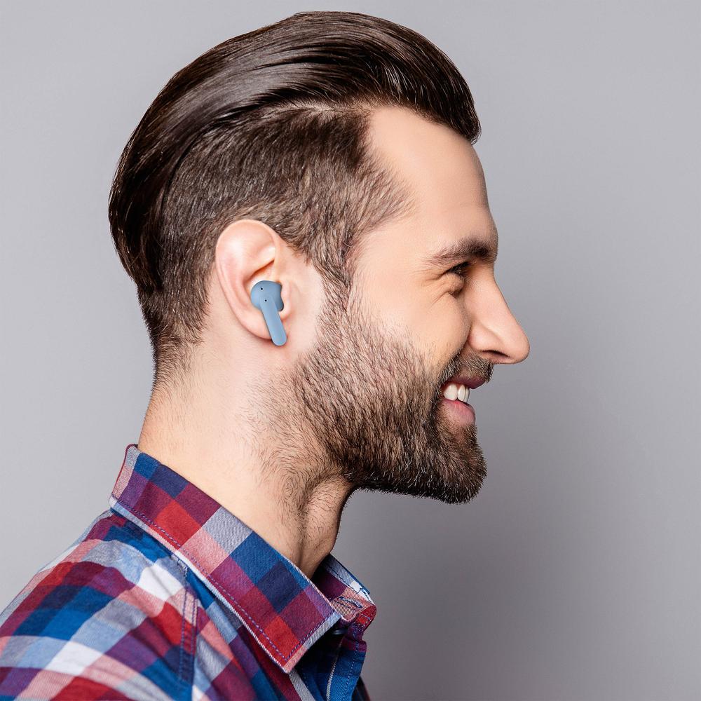 Foto 9 pulgar | Audífonos Steren Bluetooth Touch True Wireless Azul