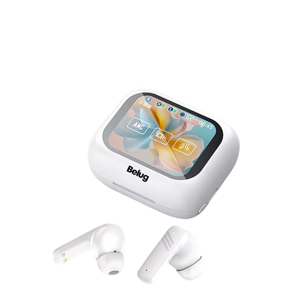 Foto 3 pulgar | Audífonos Con Pantalla Bluetooth Inalámbricos Belug,  Blanco
