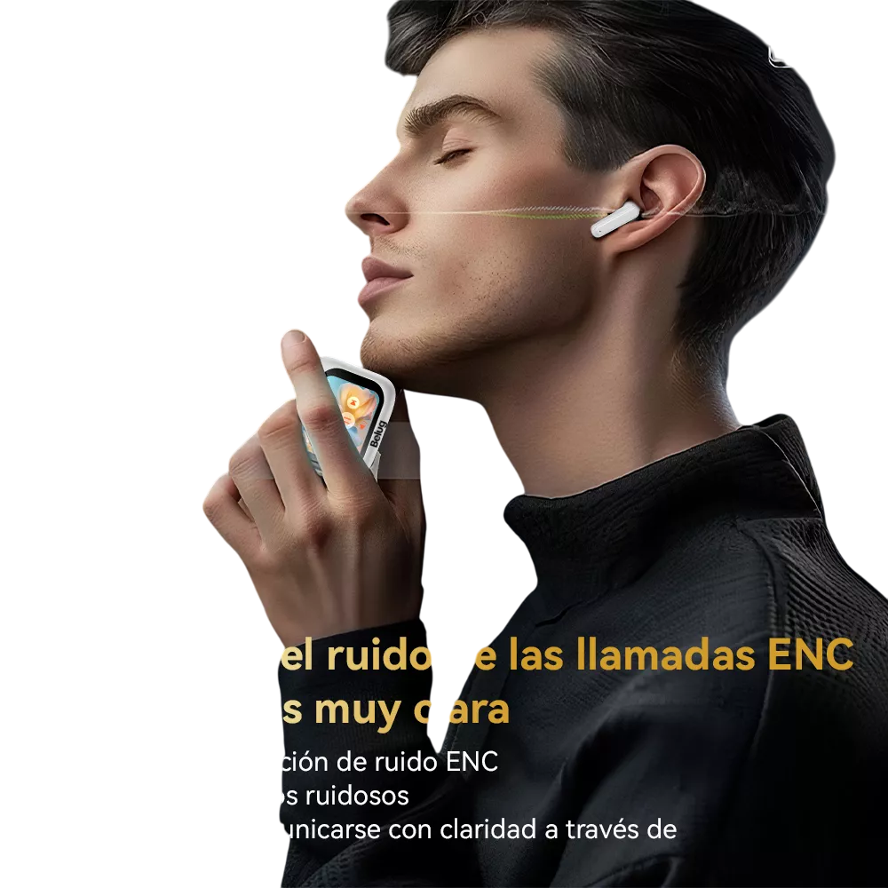 Foto 4 pulgar | Audífonos Con Pantalla Bluetooth Inalámbricos Belug,  Blanco