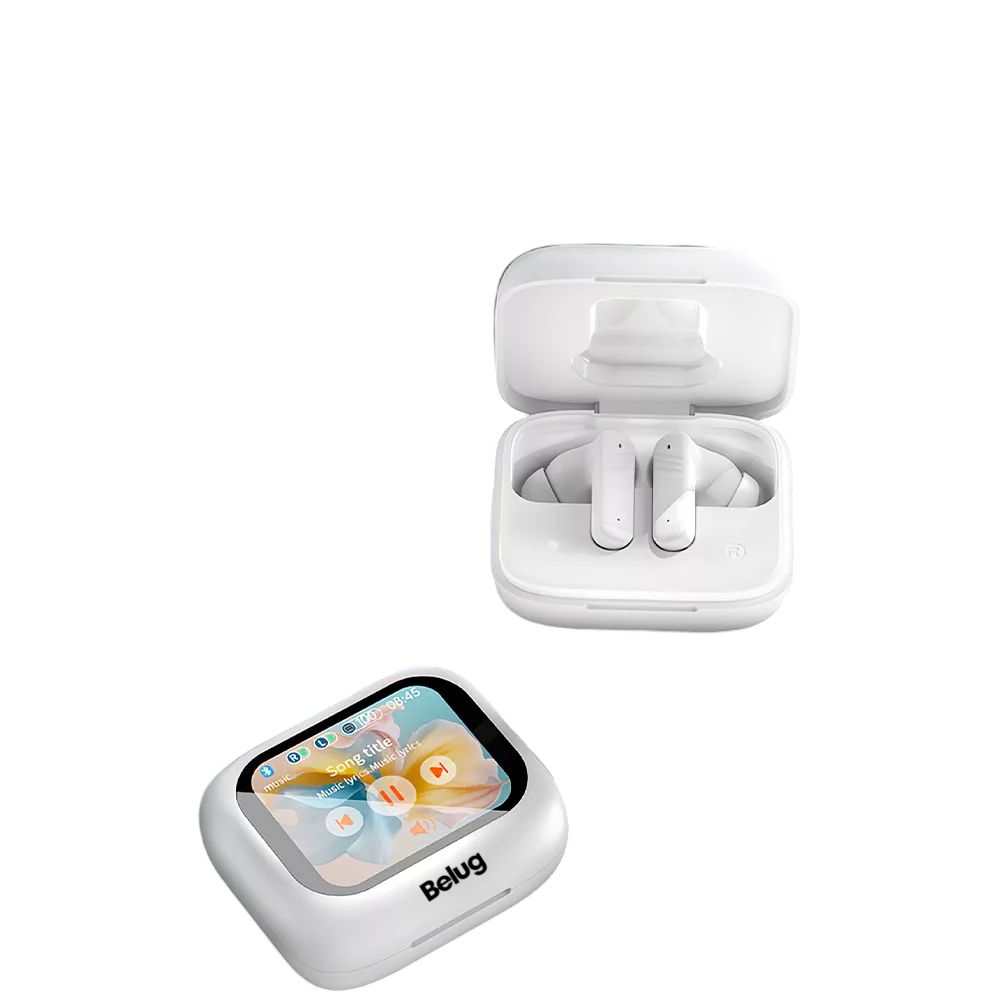Foto 5 pulgar | Audífonos Con Pantalla Bluetooth Inalámbricos Belug,  Blanco