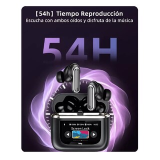 Foto 3 | Audífonos Smart Pantalla Anc Bluetooth 5.4 Tws Auriculares Belug, Negro
