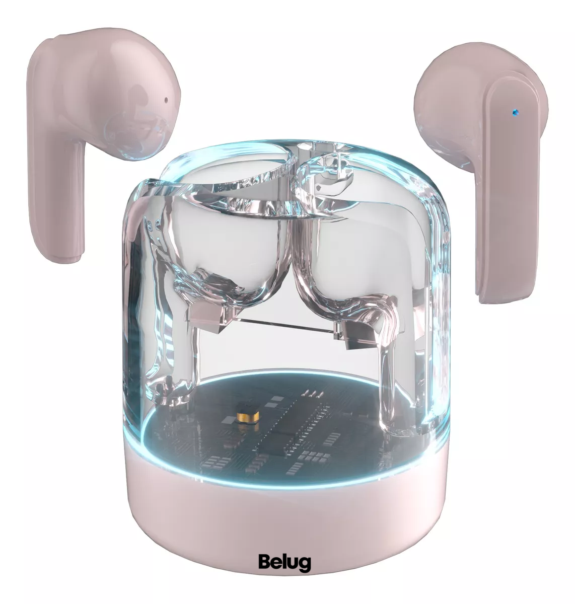 Foto 2 pulgar | Audífonos Inalámbricos Genérica A13 Bluetooth 5.3 Rgb Belug,  Rosa Transparente