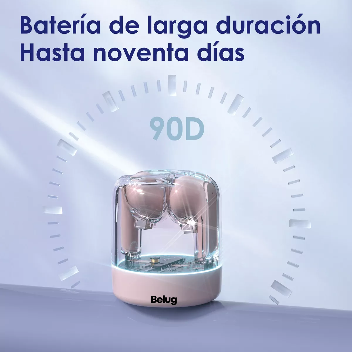 Foto 5 pulgar | Audífonos Inalámbricos Genérica A13 Bluetooth 5.3 Rgb Belug,  Rosa Transparente