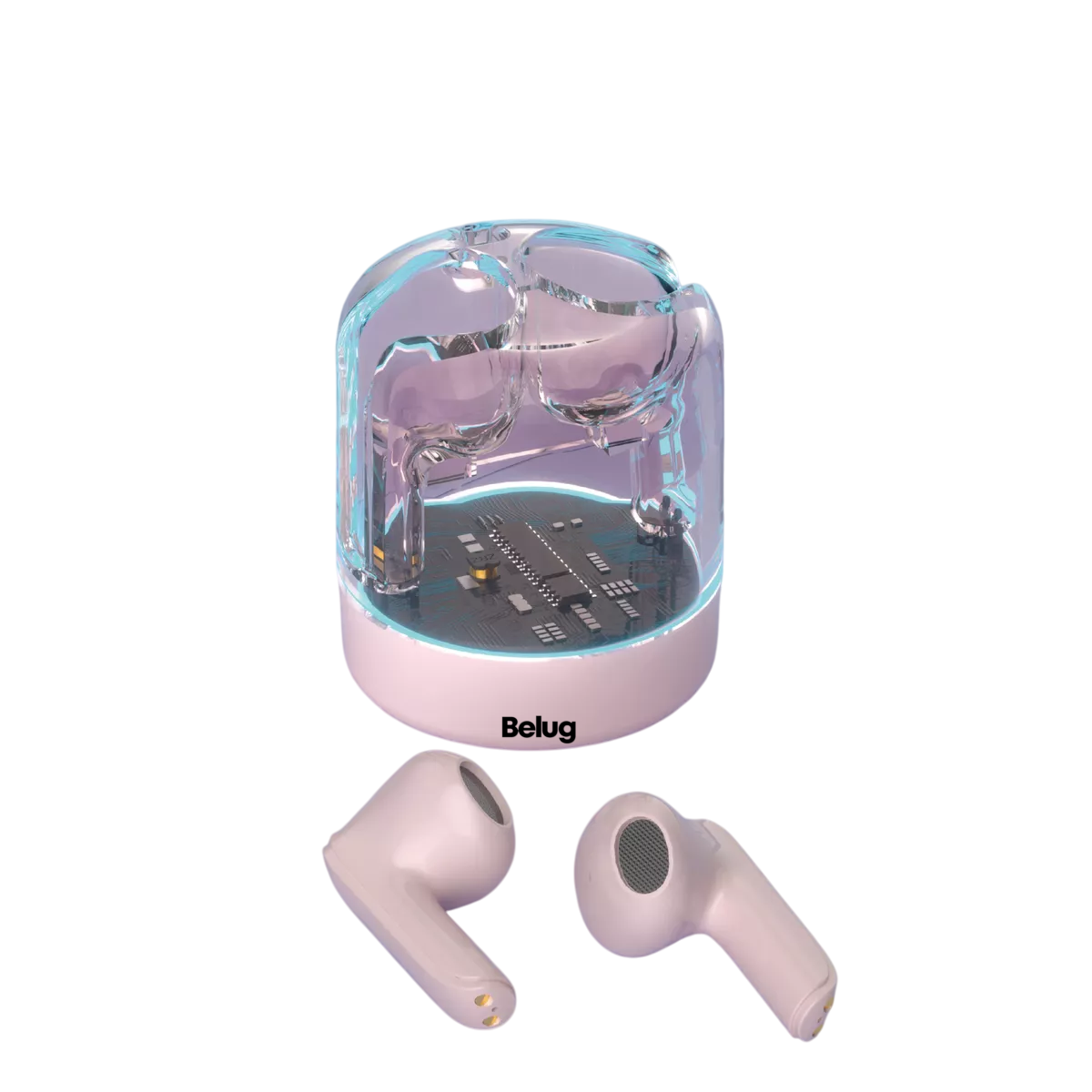 Foto 6 pulgar | Audífonos Inalámbricos Genérica A13 Bluetooth 5.3 Rgb Belug,  Rosa Transparente