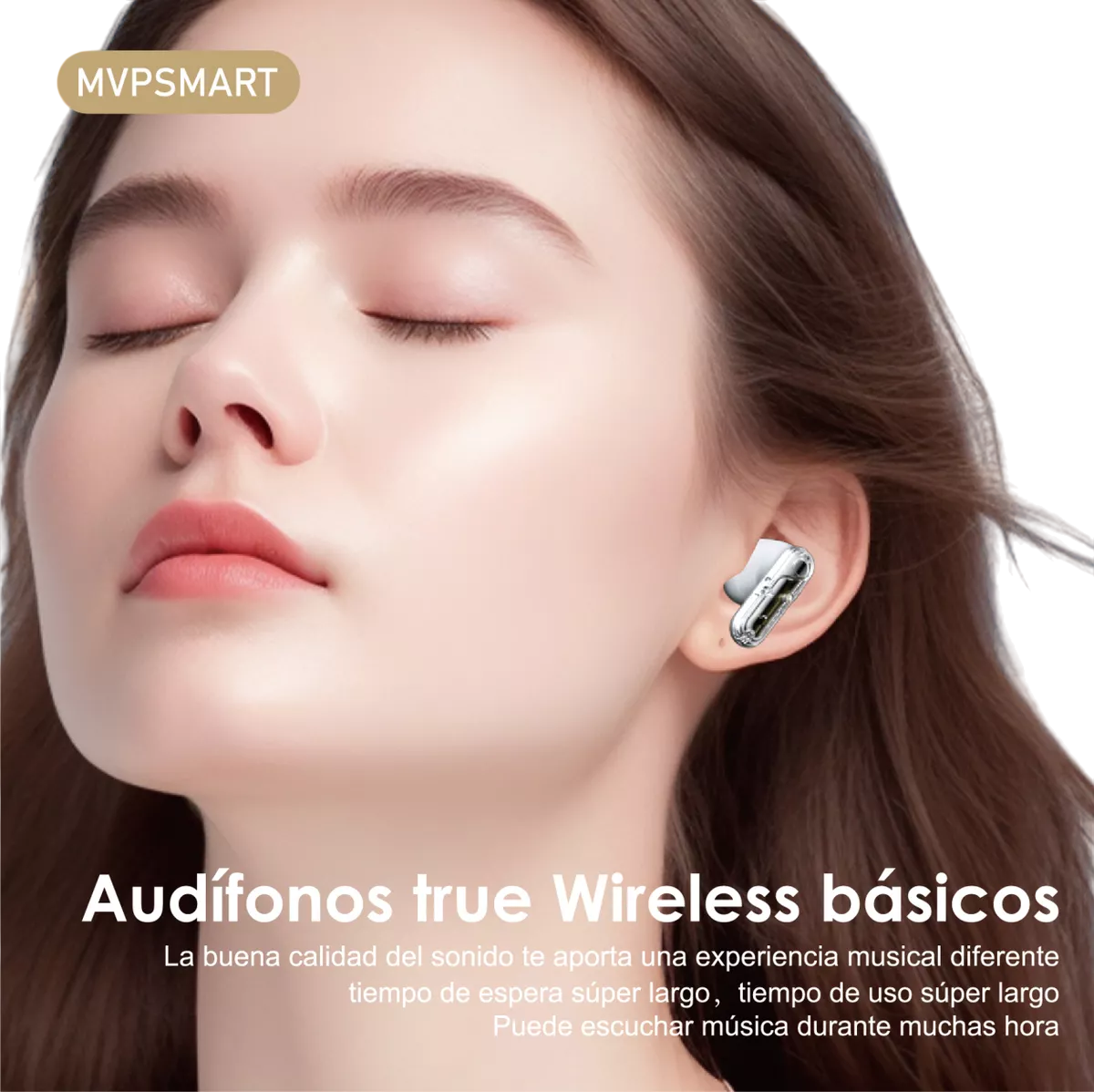 Foto 4 pulgar | Manos Libres Inalámbricos 5.3 Auriculares Bluetooth Belug,  Blanco