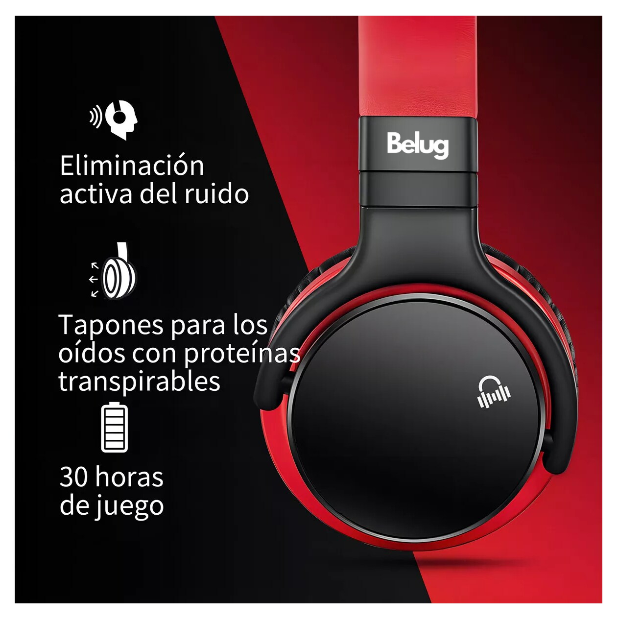 Foto 5 pulgar | Auricular Inalámbrico Belug, E7c Bluetooth 5.0 Rojo
