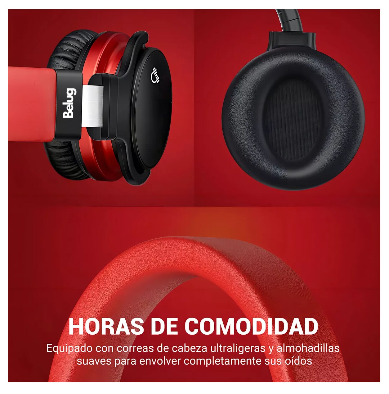 Foto 6 pulgar | Auricular Inalámbrico Belug, E7c Bluetooth 5.0 Rojo