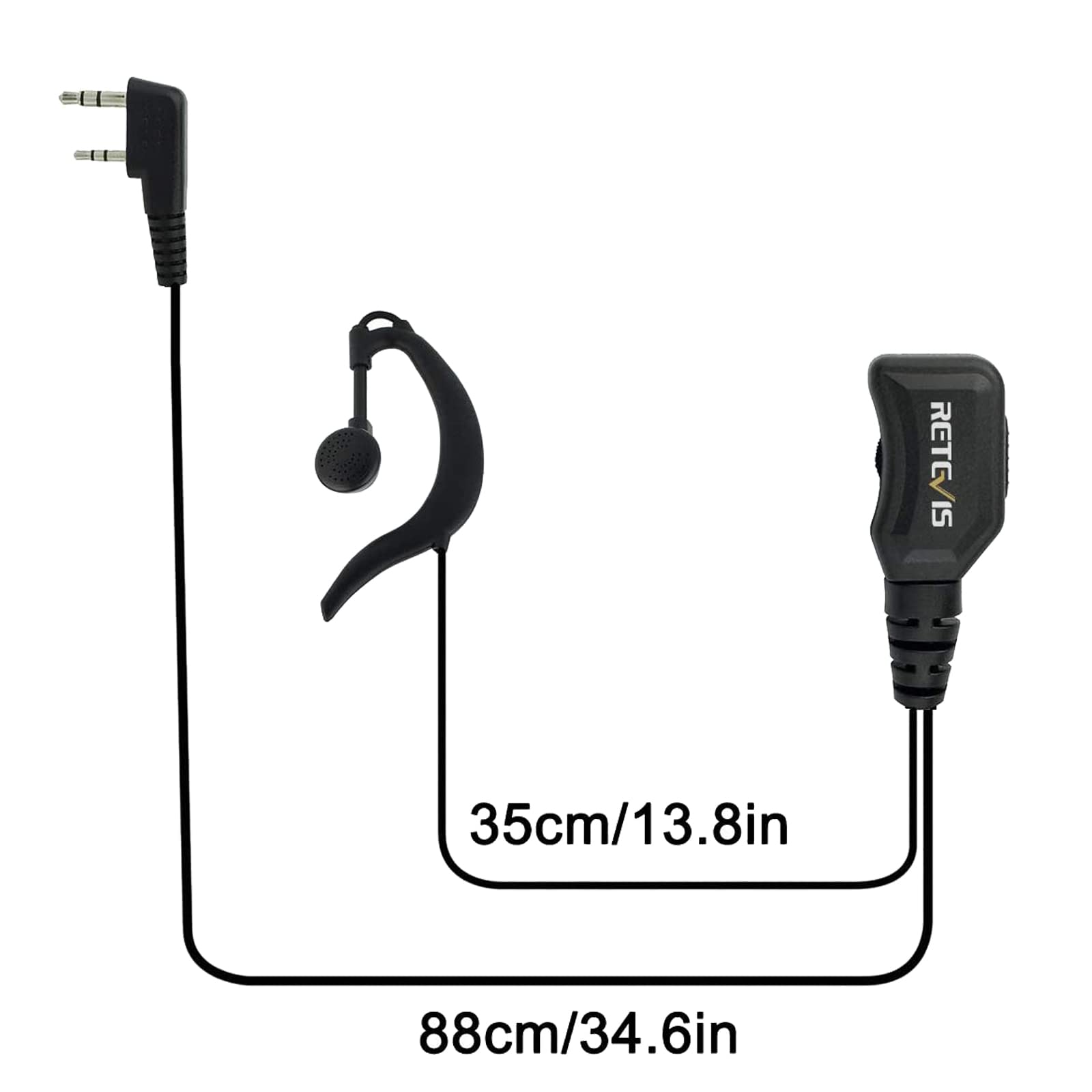 Foto 3 | Auricular Walkie Talkie Retevis Con Micrófono Para Rt22 Rt68 Rt21 - Venta Internacional.
