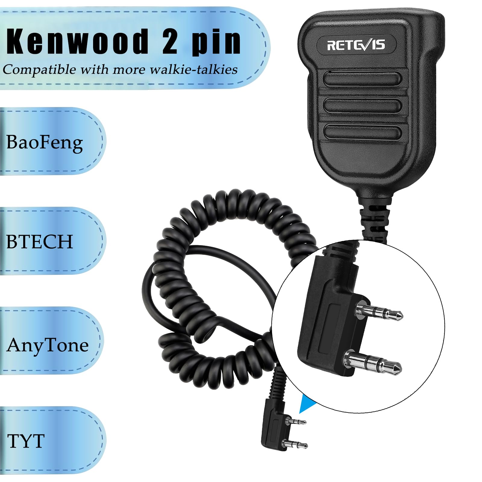 Foto 3 pulgar | Micrófono Con Altavoz De Hombro Retevis H103k Ip54 Resistente Al Agua - Venta Internacional.