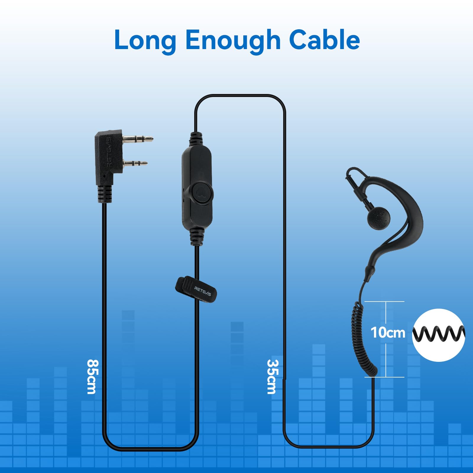 Foto 7 pulgar | Auricular Walkie Talkie Retevis Con Volumen Ajustable Para Rt22 - Venta Internacional.