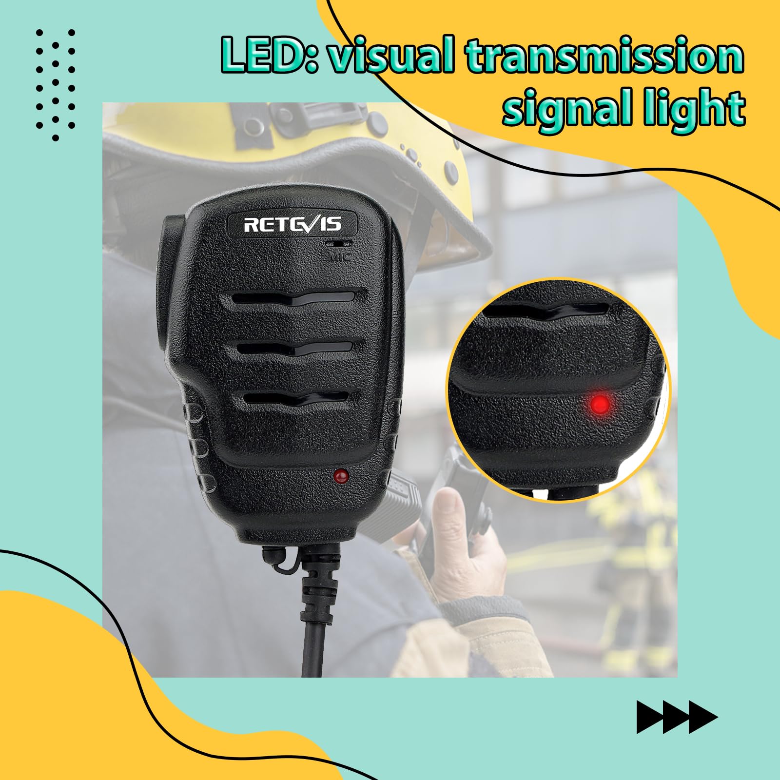 Foto 2 | Micrófono Con Altavoz De Hombro Walkie Talkies Para Retevis Rt22 Rt68 - Venta Internacional.