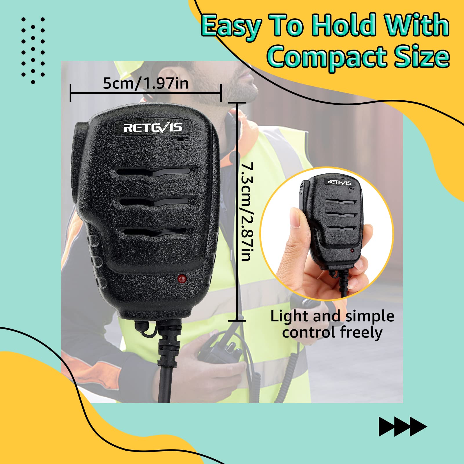 Foto 7 pulgar | Micrófono Con Altavoz De Hombro Walkie Talkies Para Retevis Rt22 Rt68 - Venta Internacional.