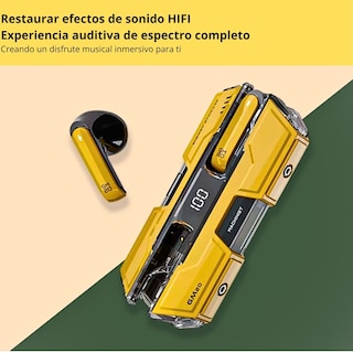 Foto 4 | Auriculares Inalámbricos Con Estuche De Carga Amarillo