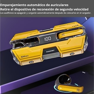 Foto 5 | Auriculares Inalámbricos Con Estuche De Carga Amarillo