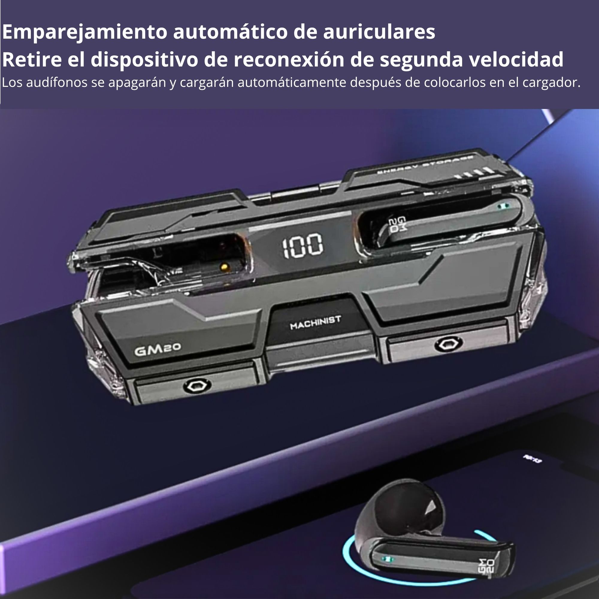 Foto 5 pulgar | Auriculares Inalámbricos Con Estuche De Carga Negro