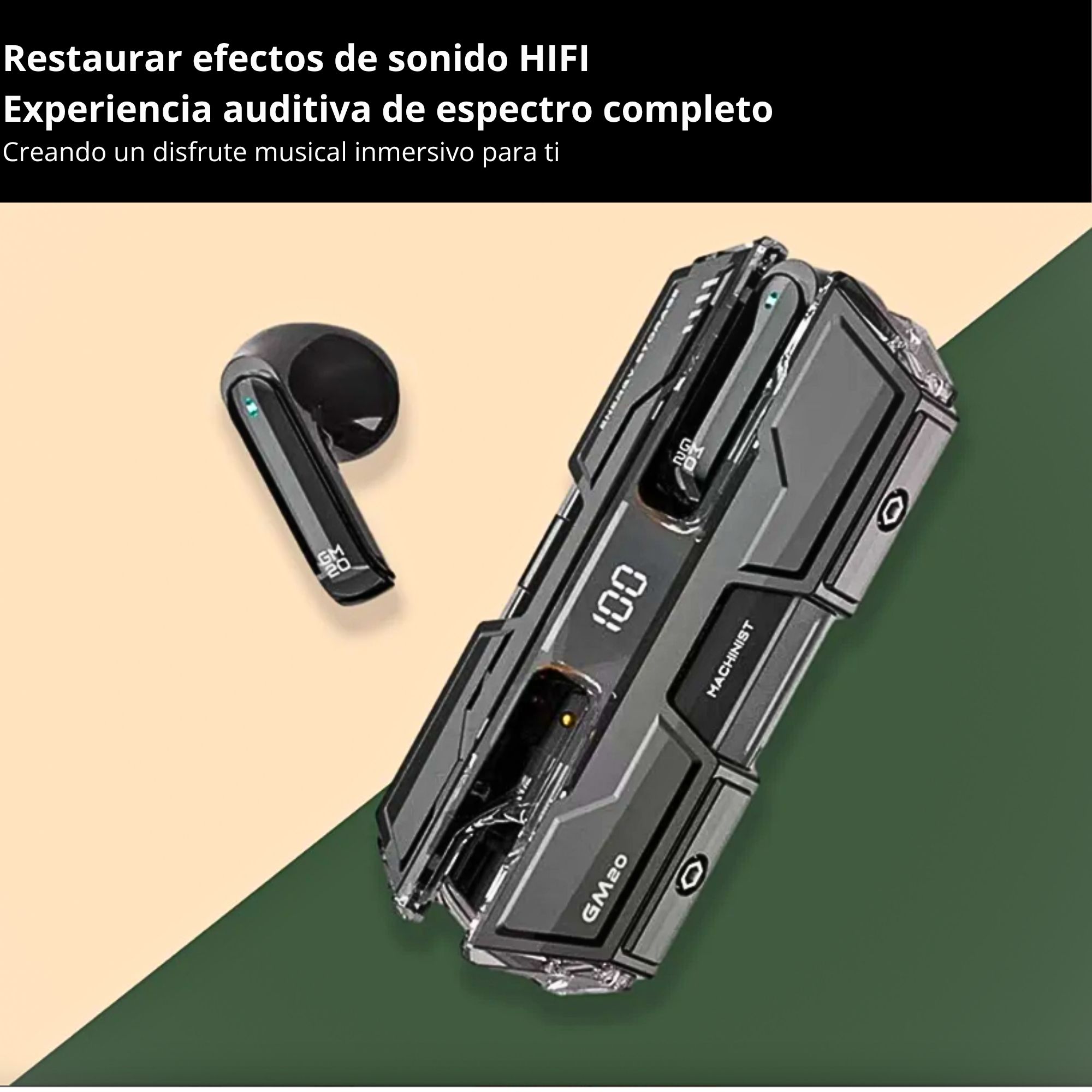 Foto 7 pulgar | Auriculares Inalámbricos Con Estuche De Carga Negro