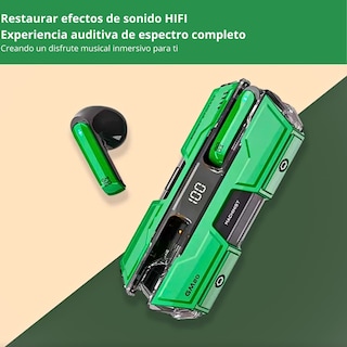 Foto 5 | Auriculares Inalámbricos Con Estuche De Carga Verde