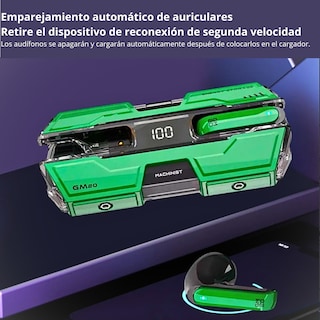 Foto 6 | Auriculares Inalámbricos Con Estuche De Carga Verde