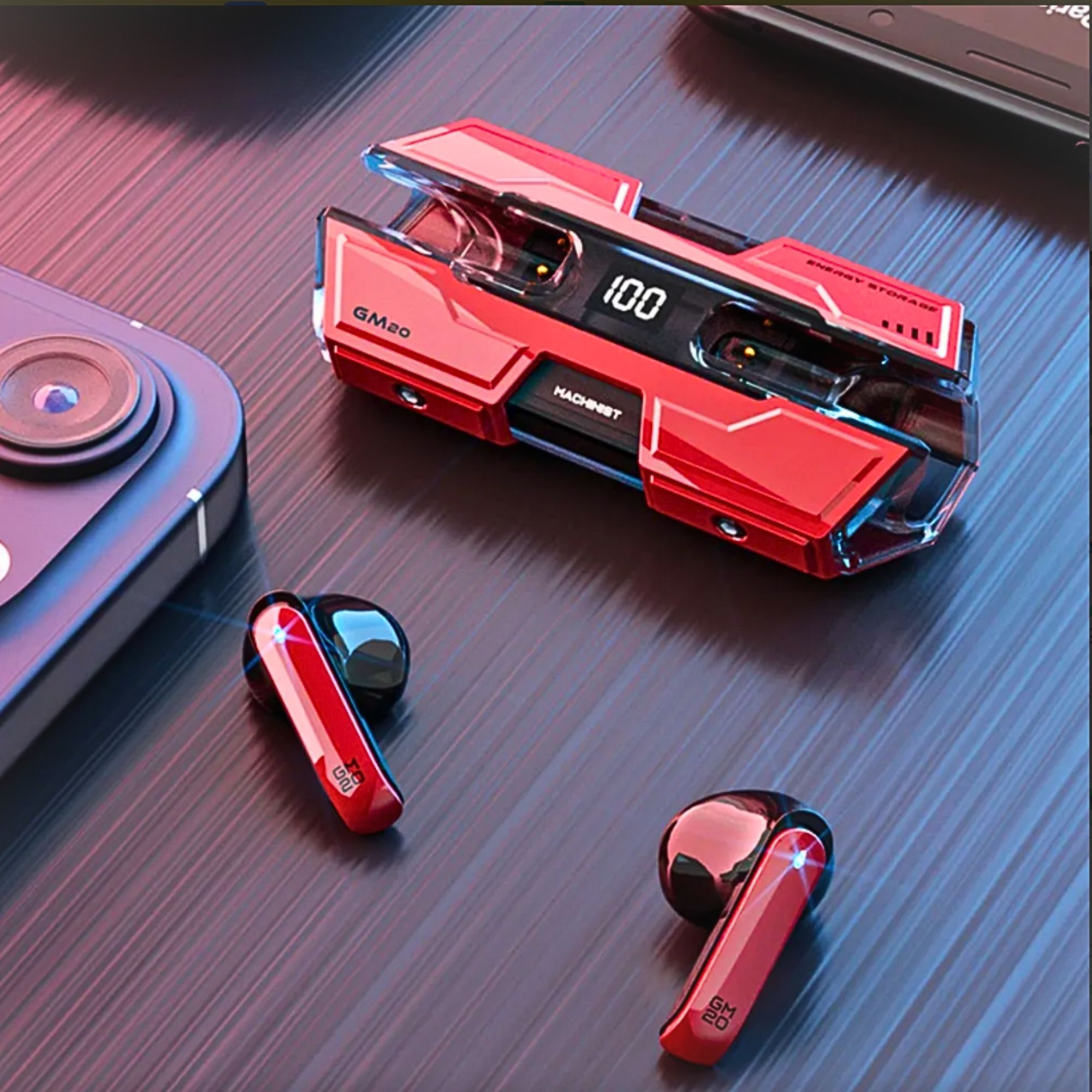 Foto 3 pulgar | Auriculares Inalámbricos Con Estuche De Carga Rojo