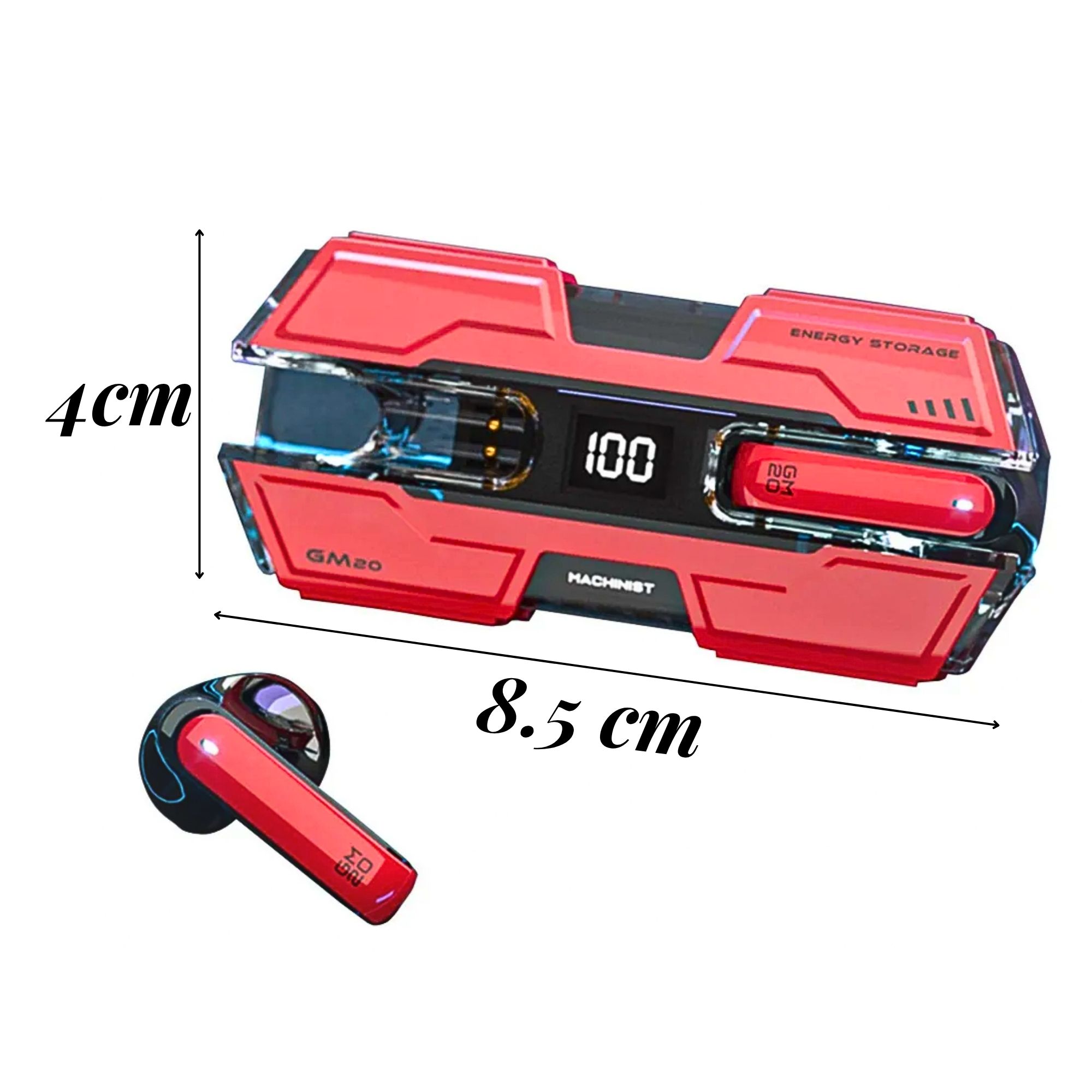 Foto 4 pulgar | Auriculares Inalámbricos Con Estuche De Carga Rojo