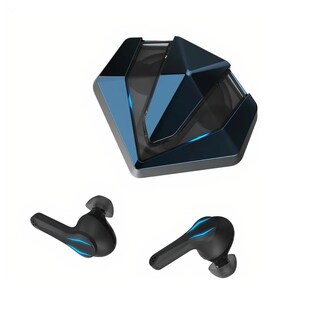 Foto 4 | Audífonos Gamer Bluetooth Inalámbricos Estuche Y Micrófono Luz Led Negro Con Azul Lab.g Multicolor