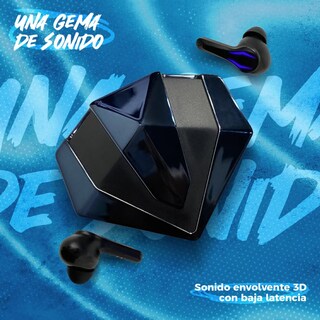Foto 5 | Audífonos Gamer Bluetooth Inalámbricos Estuche Y Micrófono Luz Led Negro Con Azul Lab.g Multicolor
