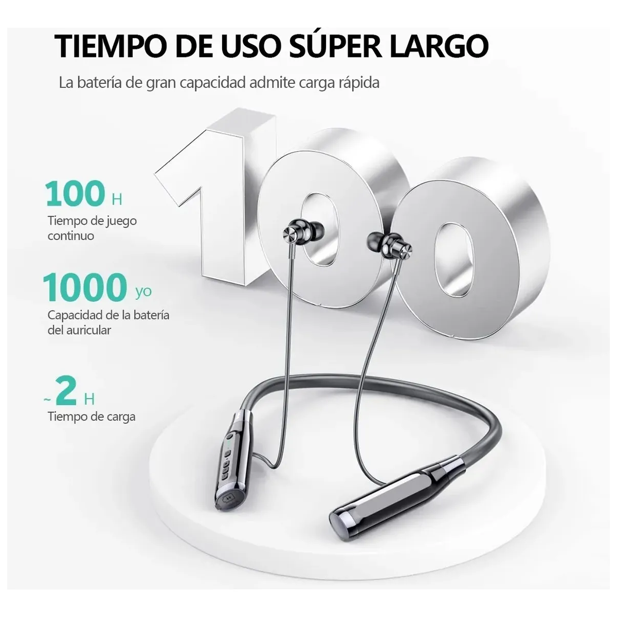 Foto 3 pulgar | Auriculares Inalámbricos Bluetooth Con Banda Para El Cuello Lab.g Negro