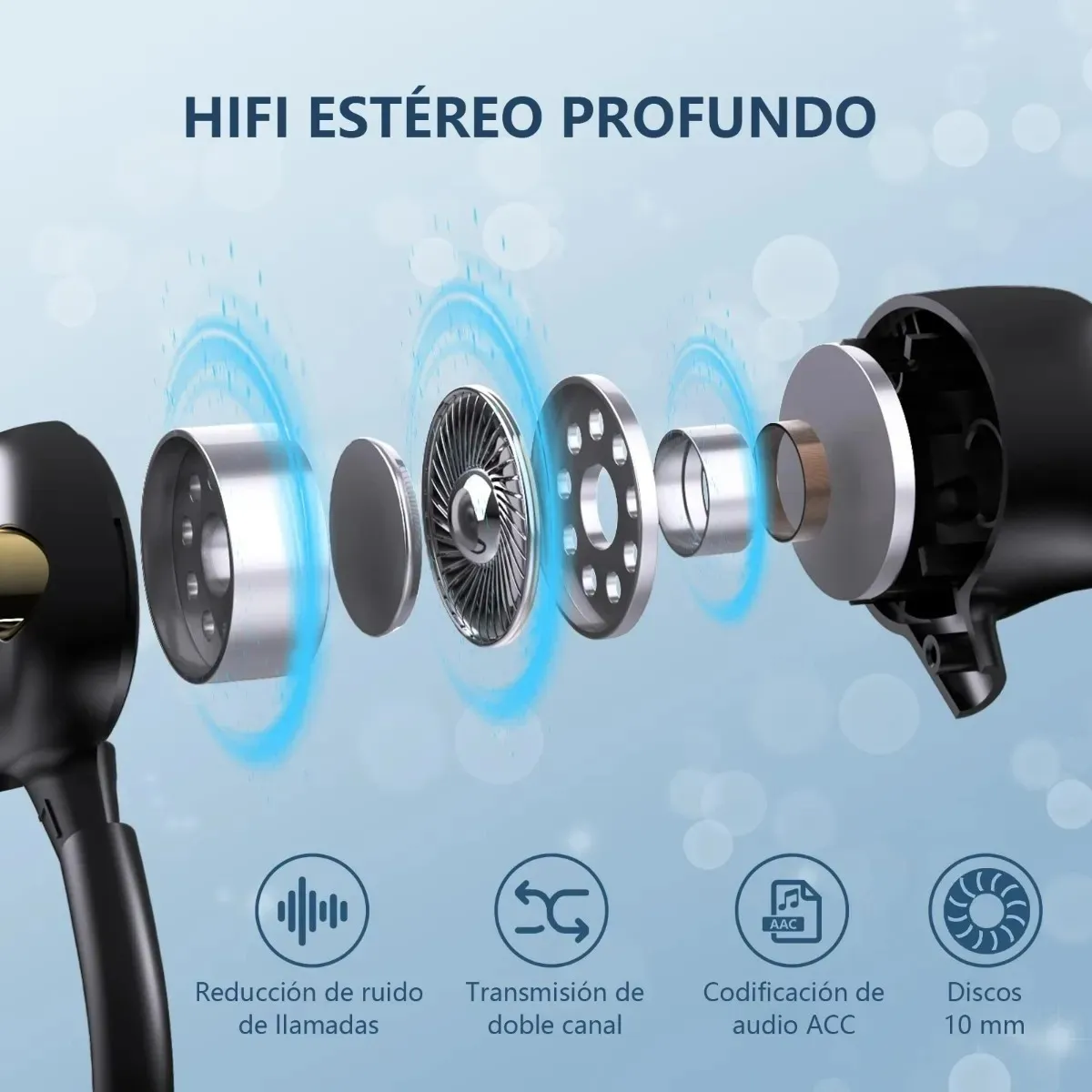 Foto 6 pulgar | Auriculares Inalámbricos Bluetooth Con Banda Para El Cuello Lab.g Negro