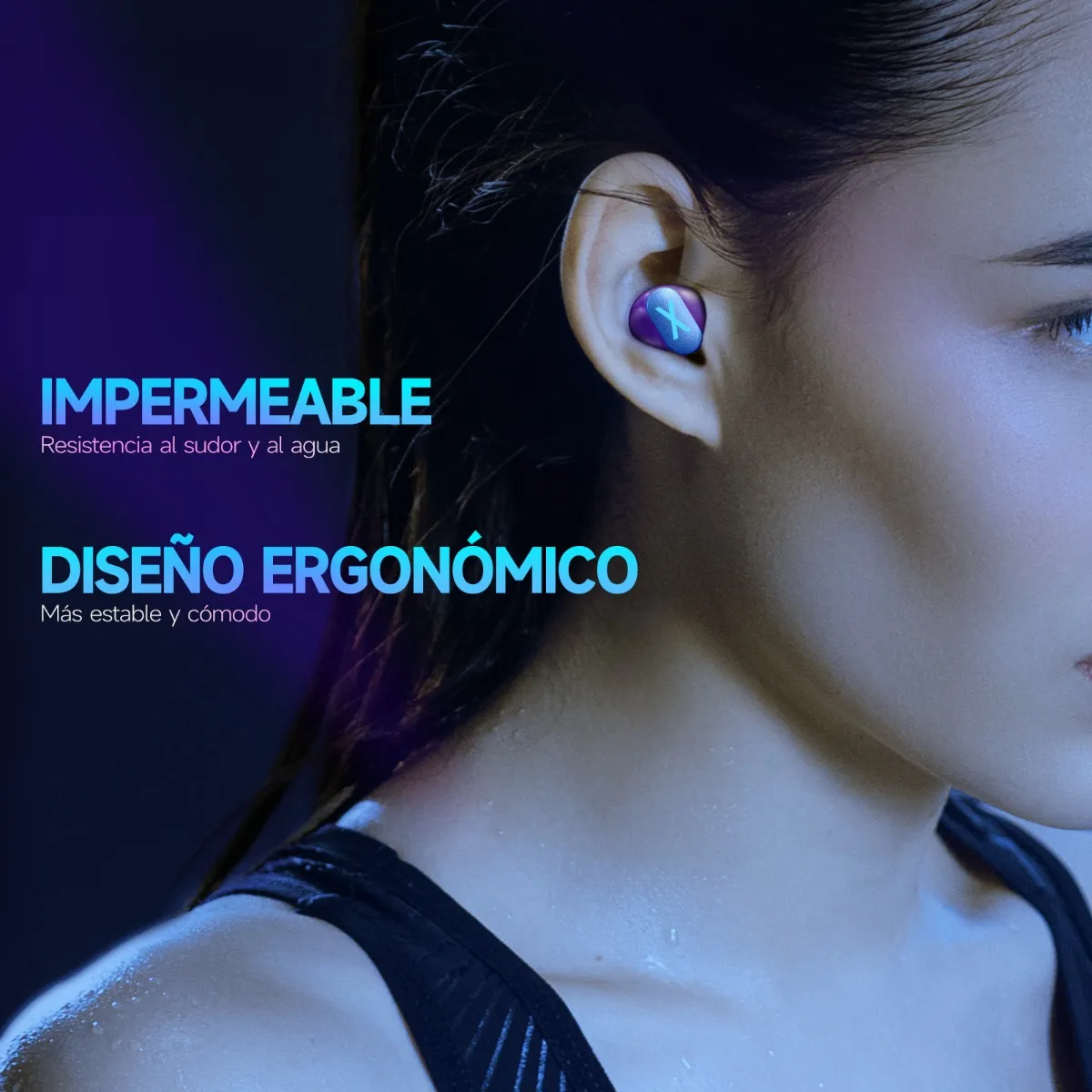 Foto 3 pulgar | Audífonos Bluetooth Deportivos Reducción De Ruido Gris Con Negro Lab.g Gris