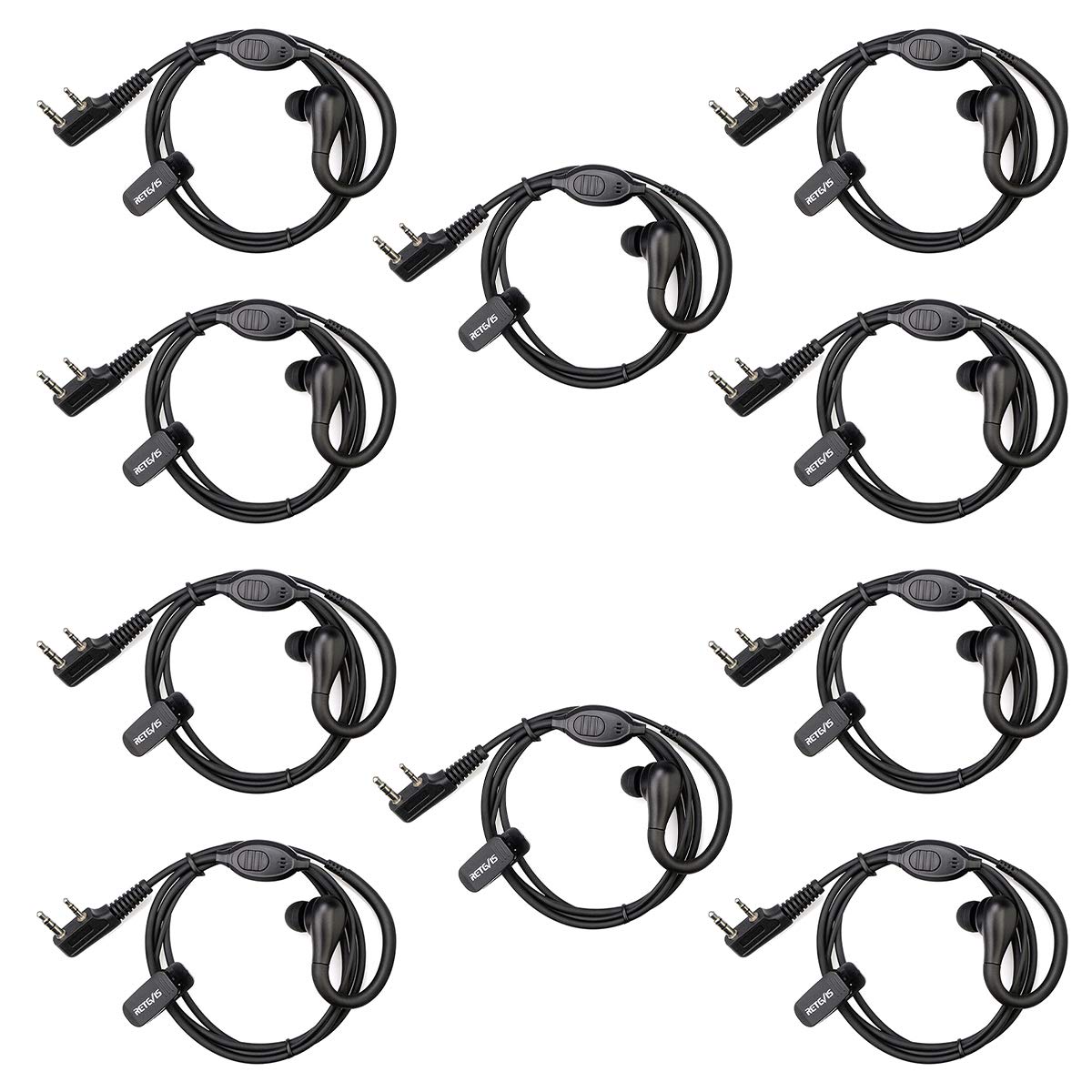 Auriculares Walkie Talkie Retevis Eek007 Con Micrófono Para Rt22 (paquete De 10) - Venta Internacional.