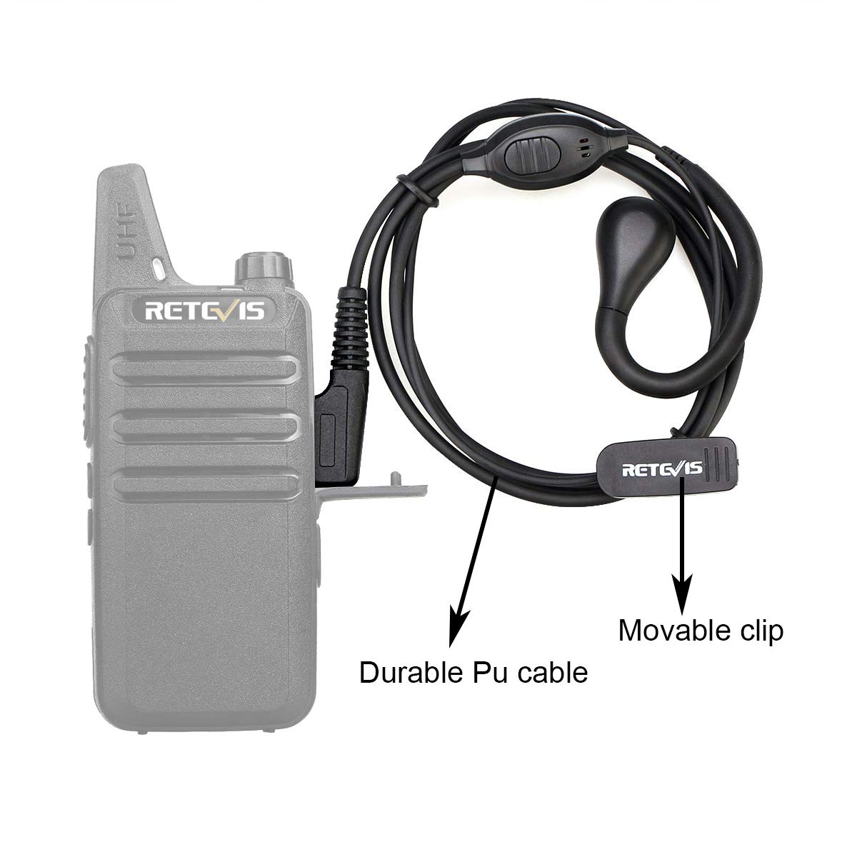 Foto 7 | Auriculares Walkie Talkie Retevis Eek007 Con Micrófono Para Rt22 (paquete De 10) - Venta Internacional.