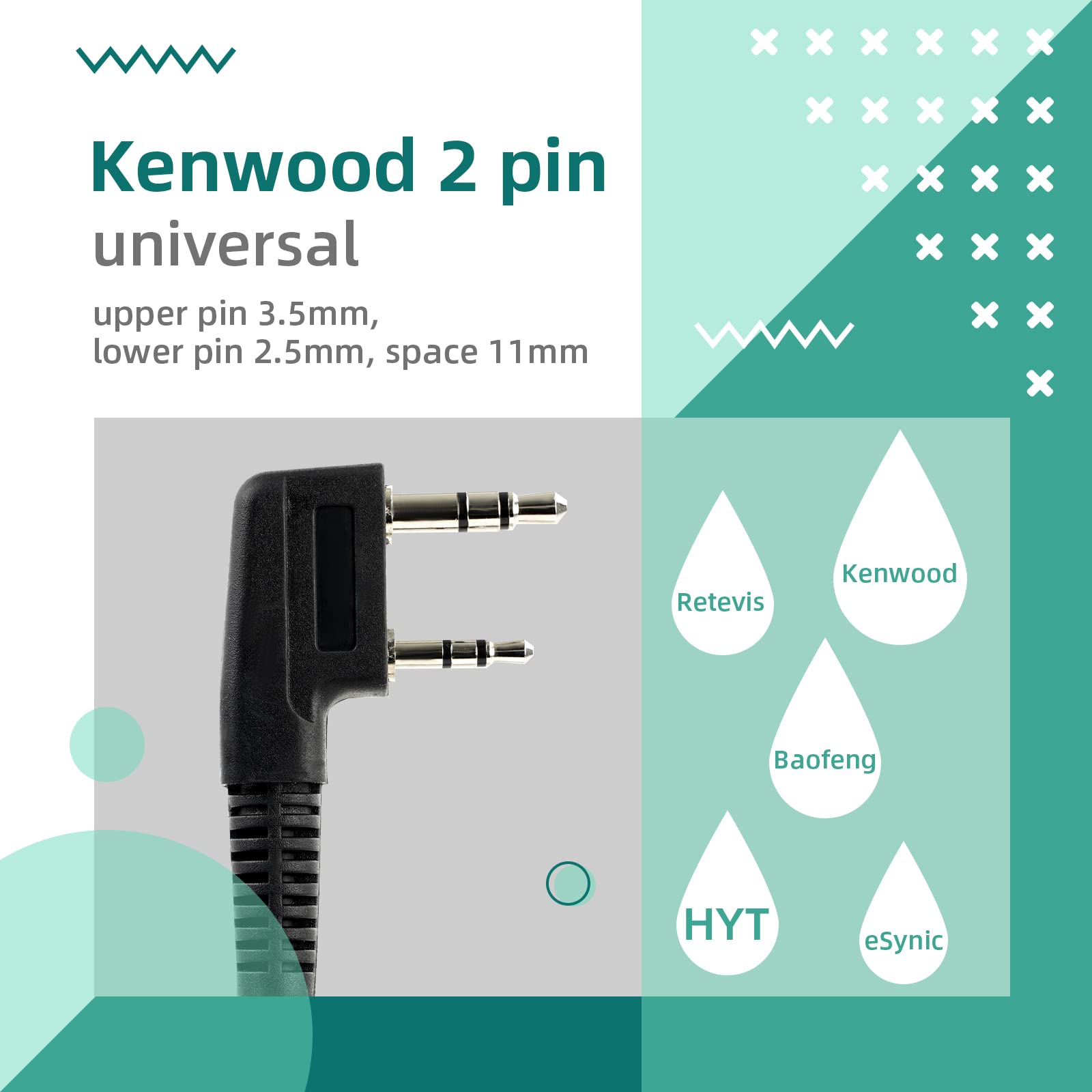 Foto 4 pulgar | Auricular Retevis Vox Para Walkie-talkie De 2 Pines Rt22 Rt21 H-777 - Venta Internacional.