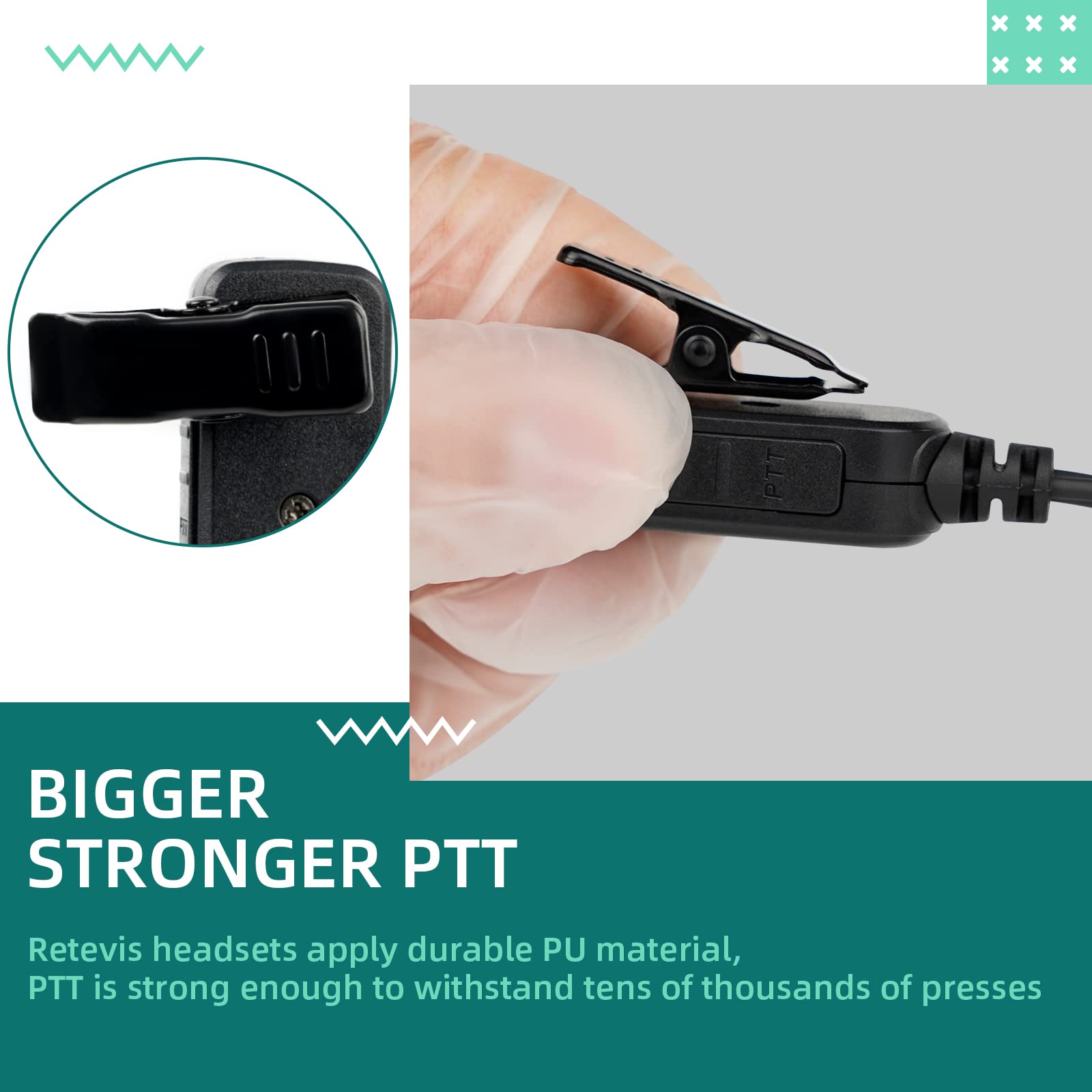 Foto 7 | Auricular Retevis Vox Para Walkie-talkie De 2 Pines Rt22 Rt21 H-777 - Venta Internacional.