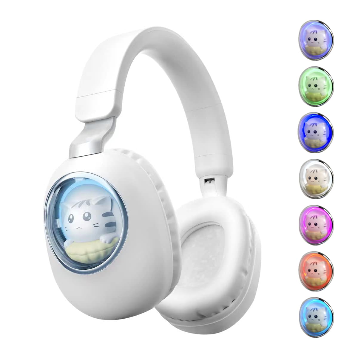 Foto 2 pulgar | Auriculares Inalámbricos Yusonic Con Luces Led Para Niños (blancos) - Venta Internacional.
