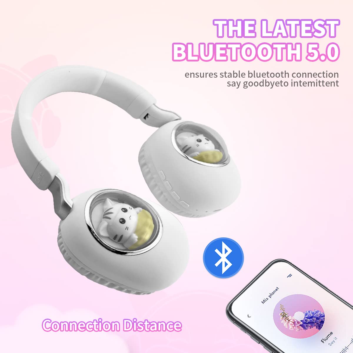 Foto 6 pulgar | Auriculares Inalámbricos Yusonic Con Luces Led Para Niños (blancos) - Venta Internacional.