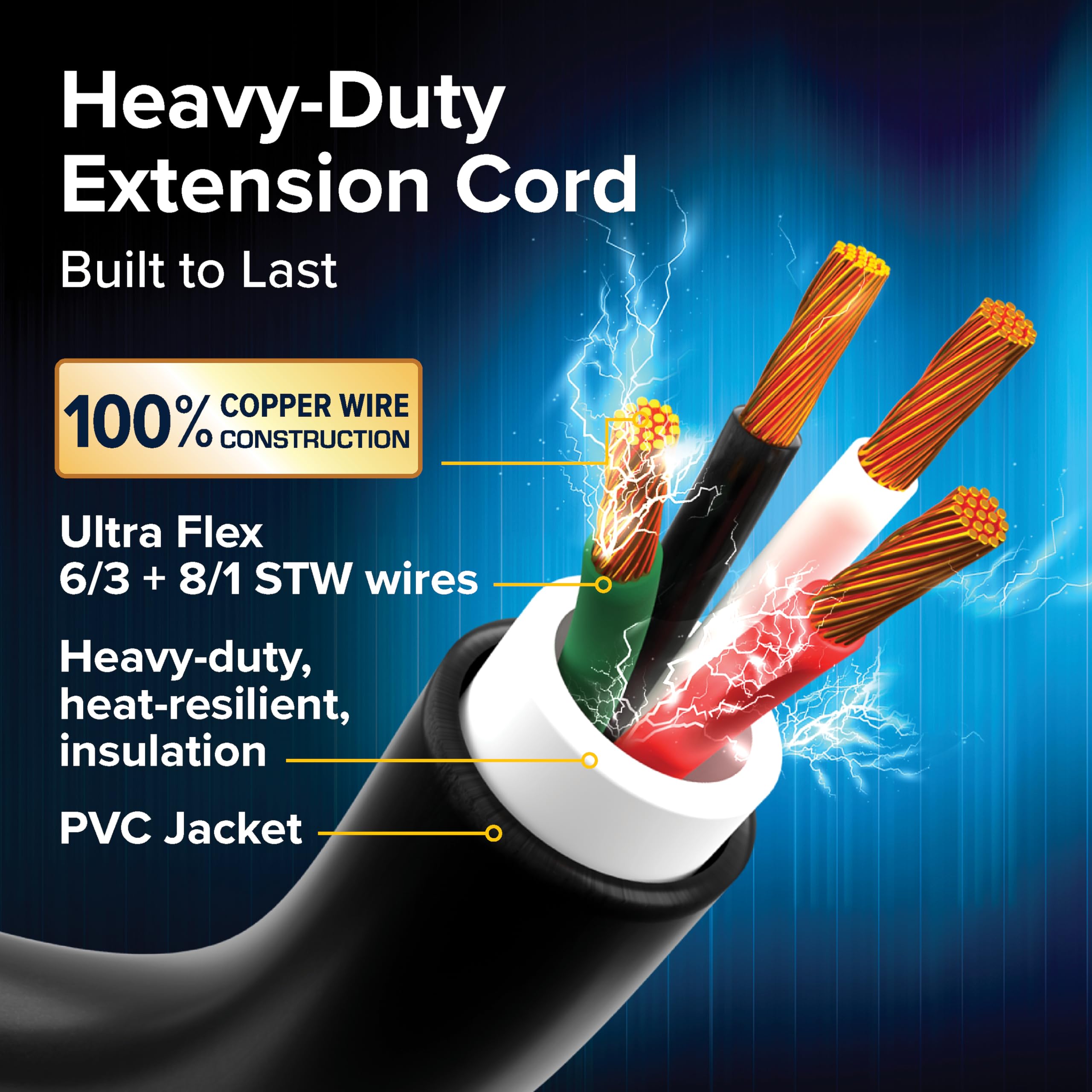 Foto 3 | Cable De Extensión Para Camper/caravana, 30 Pies, 50 A, Power Grip, 125/250 V, 12,500 W - Venta Internacional.
