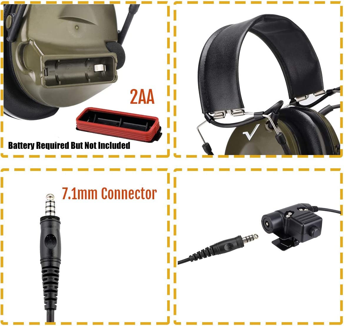 Foto 8 pulgar | Auriculares Tácticos Retevis Ehk007 Con Micrófono Para Caza Y Tiro - Venta Internacional.