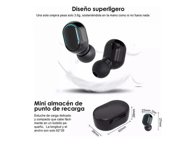Foto 6 pulgar | Xtellar E7s Keluona - Audífonos Inalámbricos In-ear Tws Bluetooth Con Luz Led - Negros